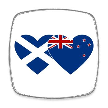 Écosse Nouvelle-Zélande Flag Heart - Magnet carré - blanc - Devant