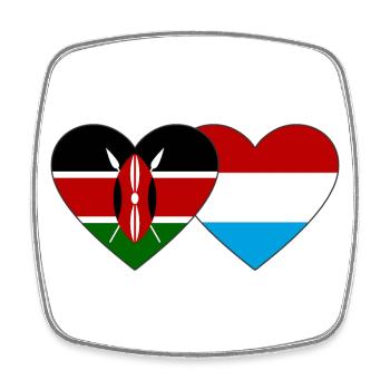 Kenya Luxembourg Flag Heart - Magnet carré - blanc - Devant