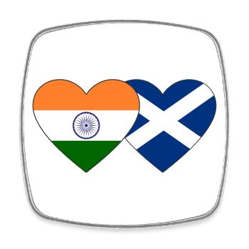 India Scotland Flag Heart - Square fridge magnet - white - Front