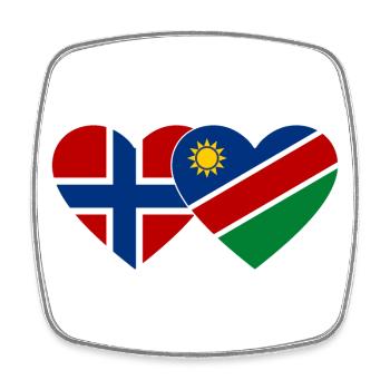 Norwegen Namibia Flagge Herz - Viereckiger Kühlschrankmagnet - Weiß - Vorne