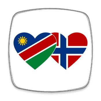 Namibia Norwegen Flagge Herz - Viereckiger Kühlschrankmagnet - Weiß - Vorne