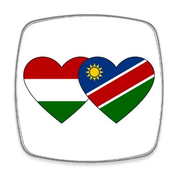 Ungarn Namibia Flagge Herz - Viereckiger Kühlschrankmagnet - Weiß - Vorne