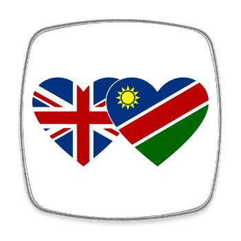 Großbritannien Namibia Flagge Herz - Viereckiger Kühlschrankmagnet - Weiß - Vorne