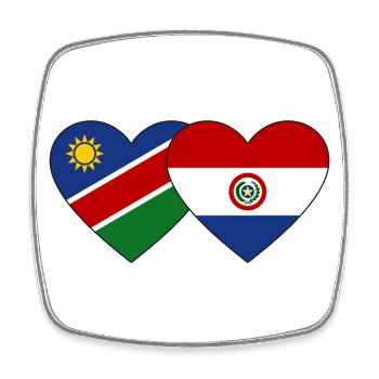 Namibia Dominikanische Republik Flagge Herz - Viereckiger Kühlschrankmagnet - Weiß - Vorne