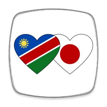 Namibia Japan Flag Heart - Square fridge magnet - white - Front