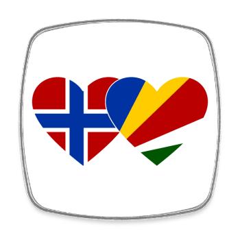 Norvège Seychelles Flag Heart - Magnet carré - blanc - Devant