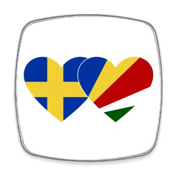 Suède Drapeau des Seychelles coeur - Magnet carré - blanc - Devant
