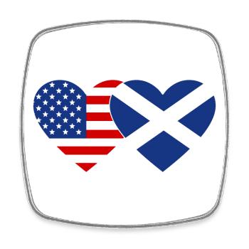 USA Scotland Flag Heart - Square fridge magnet - white - Front