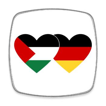 Drapeau de la Palestine Allemagne - Magnet carré - blanc - Devant