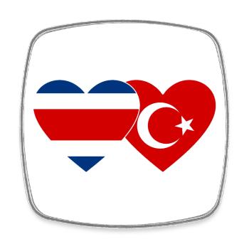 Coeur de drapeau de dinde du Costa Rica - Magnet carré - blanc - Devant