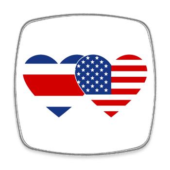 Coeur de drapeau du Costa Rica USA - Magnet carré - blanc - Devant