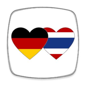 Deutschland Thailand Flagge Herz - Viereckiger Kühlschrankmagnet - Weiß - Vorne
