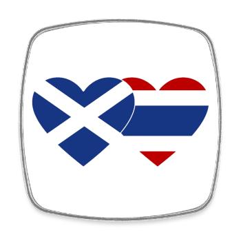 Schottland Thailand Flagge Herz - Viereckiger Kühlschrankmagnet - Weiß - Vorne