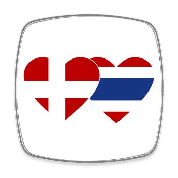 Denmark Thailand Flag Heart - Square fridge magnet - white - Front
