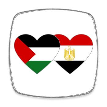 Palestine Egypt Flag Heart - Square fridge magnet - white - Front