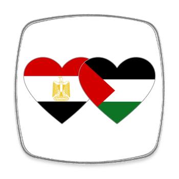 Egypte Palestine Drapeau Coeur - Magnet carré - blanc - Devant