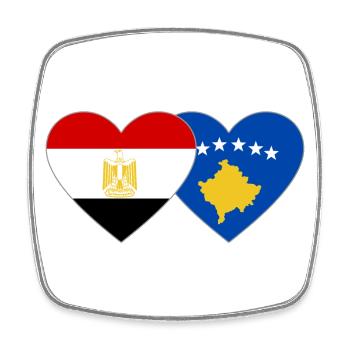 Ägypten Kosovo Flagge Herz - Viereckiger Kühlschrankmagnet - Weiß - Vorne