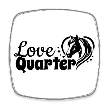 Quarter Love Heart Horse Head - Square fridge magnet - white - Front