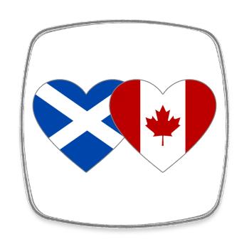 Coeur de drapeau de l’Écosse et du Canada - Magnet carré - blanc - Devant