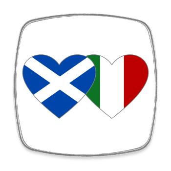 Ecosse Italie Drapeau Coeur - Magnet carré - blanc - Devant