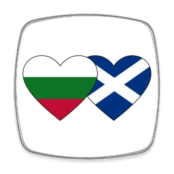 Bulgarie Ecosse Drapeau Coeur - Magnet carré - blanc - Devant