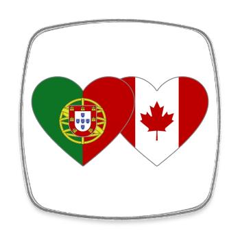 Portugal Kanada Flagge Herz - Viereckiger Kühlschrankmagnet - Weiß - Vorne