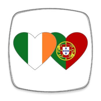 Drapeau de l’Irlande Portugal - Magnet carré - blanc - Devant
