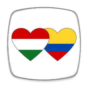 Hongrie Colombie Drapeau Coeur - Magnet carré - blanc - Devant