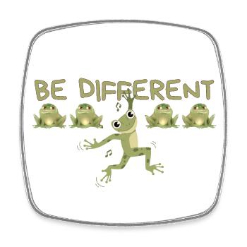 BE DIFFERENT Frog - Square fridge magnet - white - Front