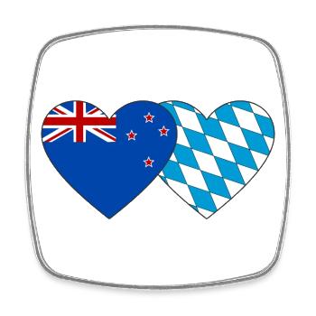 Drapeau de la Nouvelle-Zélande Bavaria Coeur - Magnet carré - blanc - Devant