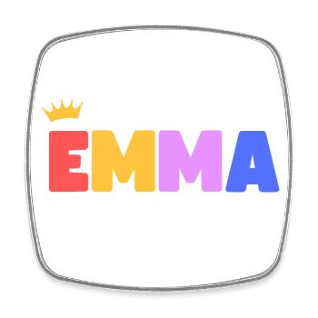 Emma! Customizable - Square fridge magnet - white - Front