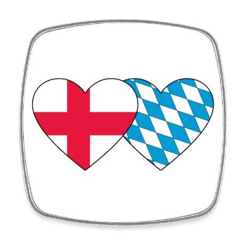 Drapeau de l’Angleterre et du Bayern - Magnet carré - blanc - Devant