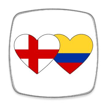 Angleterre Colombie Drapeau Coeur - Magnet carré - blanc - Devant