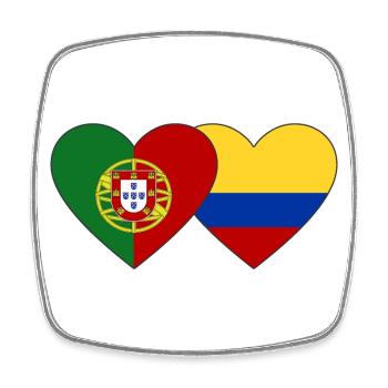 Portugal Colombie Drapeau Coeur - Magnet carré - blanc - Devant