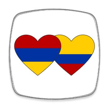 Armenia Colombia Flag Heart - Square fridge magnet - white - Front