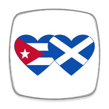 Cuba Ecosse Drapeau Coeur - Magnet carré - blanc - Devant