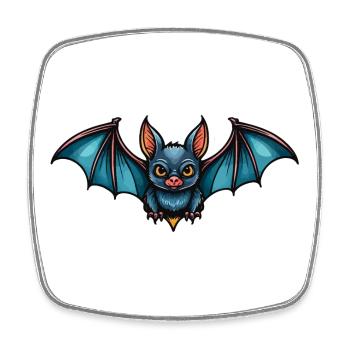 Fledermaus Neo Traditional - Viereckiger Kühlschrankmagnet - Weiß - Vorne