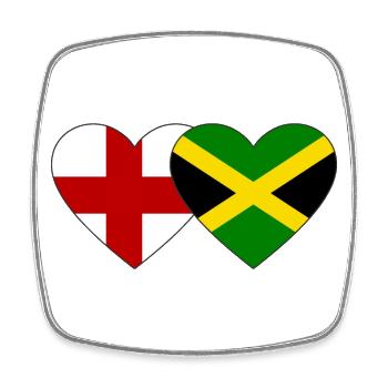Angleterre Jamaïque Drapeau Coeur - Magnet carré - blanc - Devant