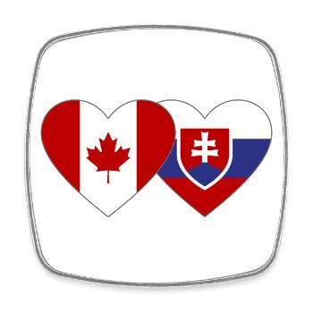 Kanada Slowakei Flagge Herz - Viereckiger Kühlschrankmagnet - Weiß - Vorne