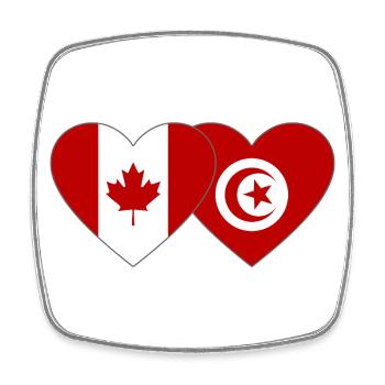 Drapeau du Canada et de la Tunisie - Magnet carré - blanc - Devant