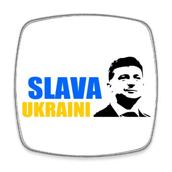 Slava ukraini - Magnet carré - blanc - Devant