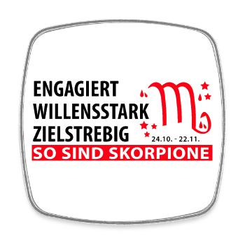 Sternzeichen Skorpion - Eigenschaften - Viereckiger Kühlschrankmagnet - Weiß - Vorne