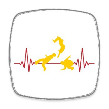 Heartbeat Parkour Wallflip | Colors can be changed - Square fridge magnet - white - Front