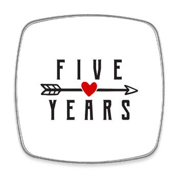 5 ans anniversaire de mariage mariage en bois - Magnet carré - blanc - Devant
