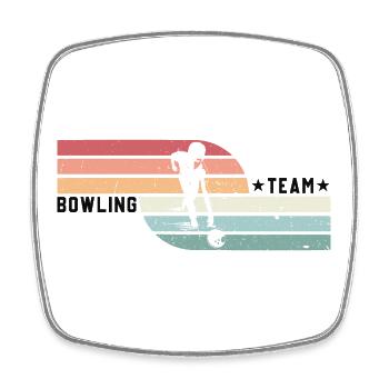 Bowler Bowling Team Sport Retro Vintage - Viereckiger Kühlschrankmagnet - Weiß - Vorne