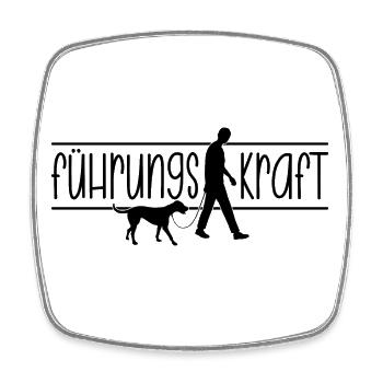 Führungskraft Mann Hund Gassi gehen Herrchen - Viereckiger Kühlschrankmagnet - Weiß - Vorne