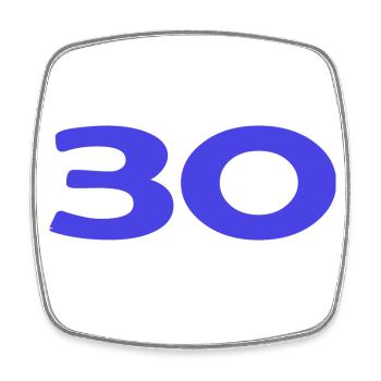 30. 30 YEARS. 30th ANNIVERSARY. 30TH ANNIVERSARY. - Square fridge magnet - white - Front