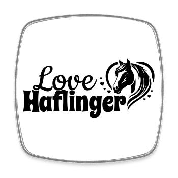 Haflinger amour coeur tête de cheval - Magnet carré - blanc - Devant