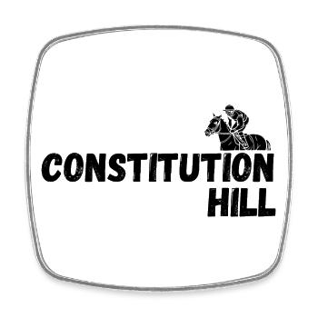 Constitution Hill Horse Racing Design - Square fridge magnet - white - Front