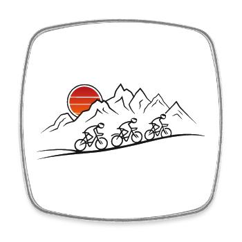 Bicycle Tour Mountains Bicycle Nature Excursion - Square fridge magnet - white - Front